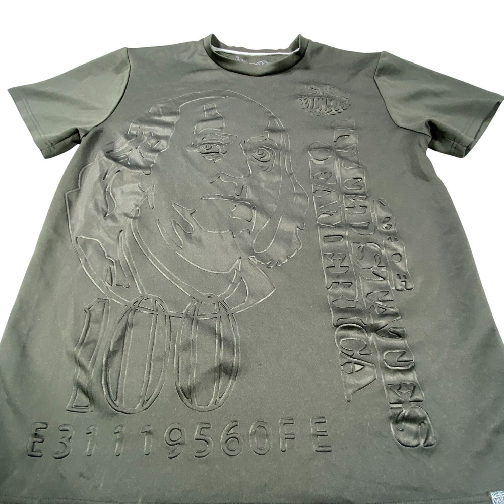 Krome T Shirt XL Mens Black Embossed Graphic Skate Streetwear Gothic Tee Money‎